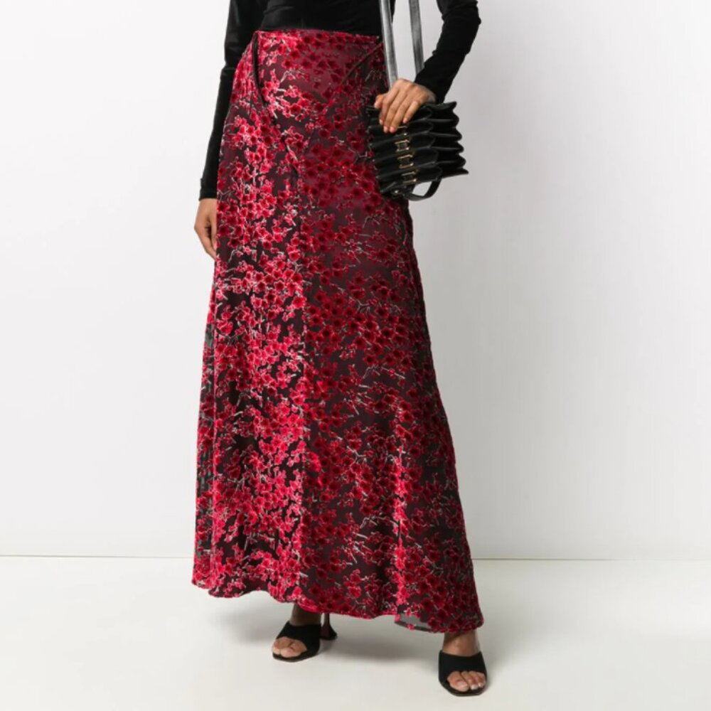BNWT AW20 Y/PROJECT EMBROIDERED FLORAL MAXI SKIRT 36 & 38